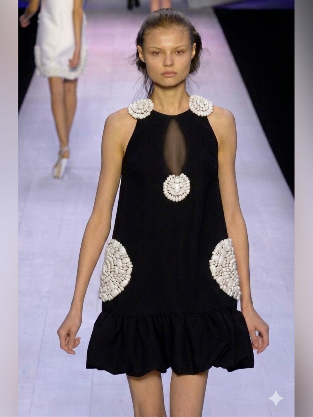 Giambattista Valli Summer 2008 Look 20 Black Silk Shift Dress IT 42/US Small NWT